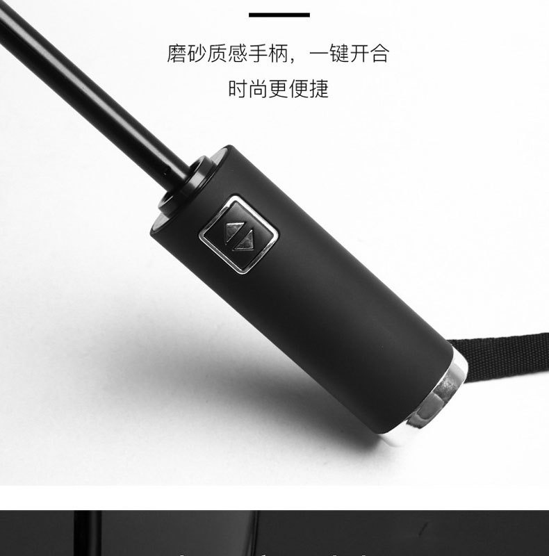 Fully automatic umbrella, sun protection, waterproof, three-fold umbrella, multi-functional 3rd generation Xiaomi black vinyl advertising business folding umbrella detail image 7