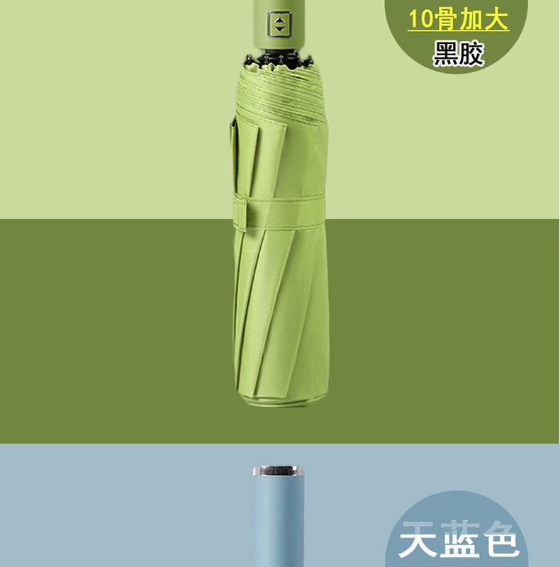 Fully automatic umbrella, sun protection, waterproof, three-fold umbrella, multi-functional 3rd generation Xiaomi black vinyl advertising business folding umbrella detail image 14