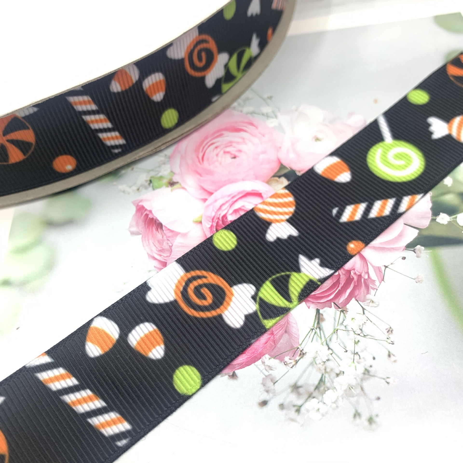 New Halloween printed webbing, DIY handmade materials, gift box packaging, ribbon clothing accessories, ribbon wholesale detail image 17