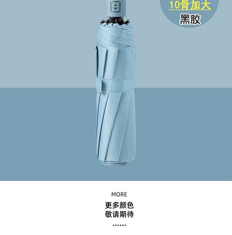 Fully automatic umbrella, sun protection, waterproof, three-fold umbrella, multi-functional 3rd generation Xiaomi black vinyl advertising business folding umbrella detail image 15