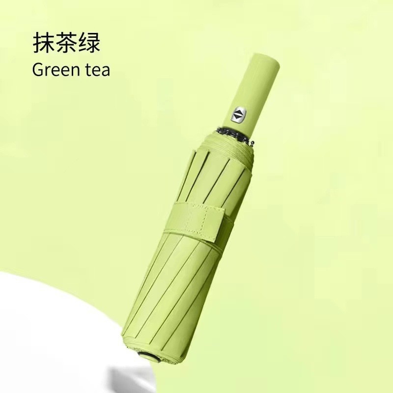 全自动雨伞批发12骨双龙骨黑胶晴雨两用伞三折广告logo遮阳伞礼盒详情图6