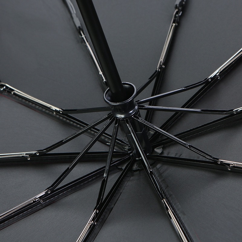 Fully automatic umbrella, sun protection, waterproof, three-fold umbrella, multi-functional 3rd generation Xiaomi black vinyl advertising business folding umbrella Specification image