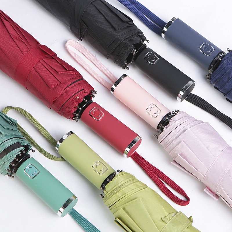 Fully automatic umbrella, sun protection, waterproof, three-fold umbrella, multi-functional 3rd generation Xiaomi black vinyl advertising business folding umbrella