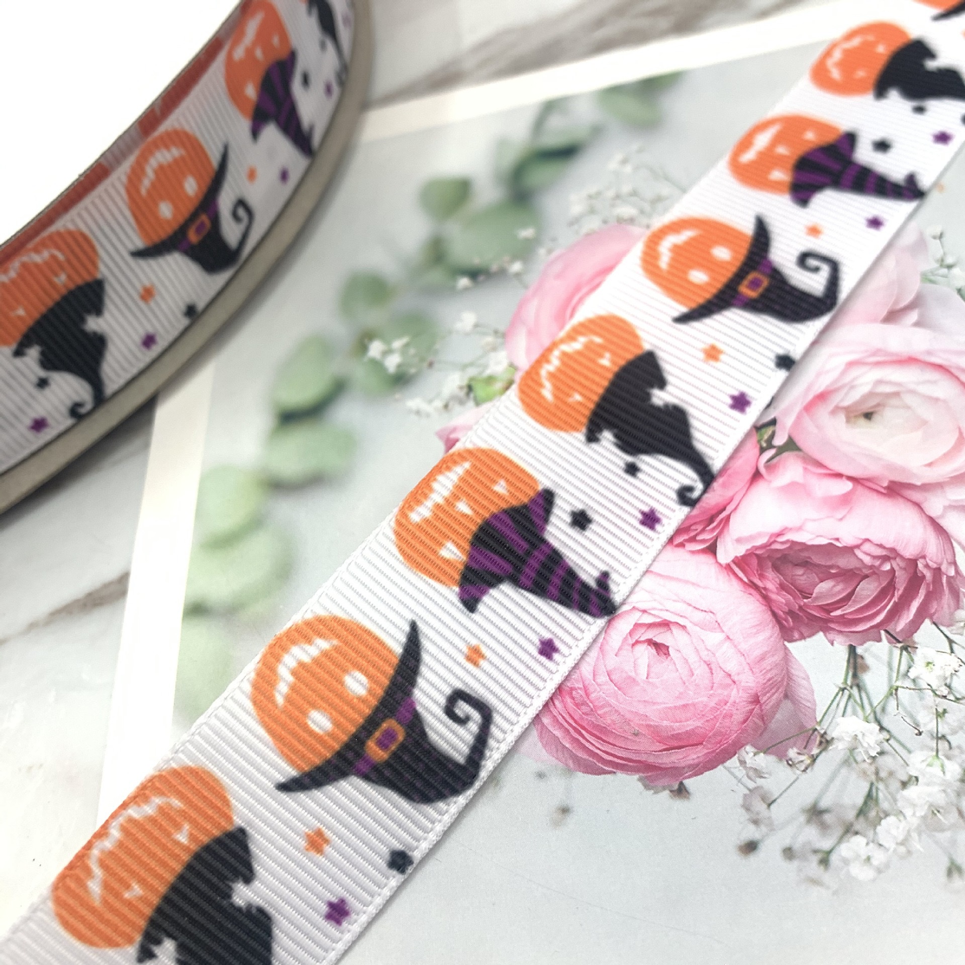 New Halloween printed webbing, DIY handmade materials, gift box packaging, ribbon clothing accessories, ribbon wholesale detail image 20