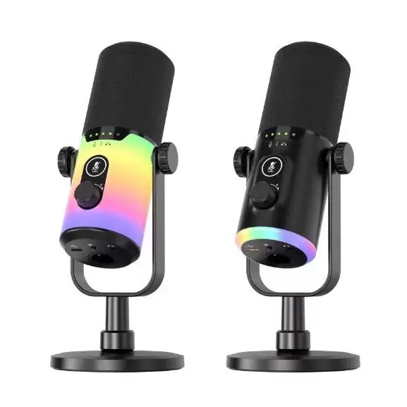 Le Xiangyu WM13 cantilever stand supercardioid pointing USB cross-border live streaming microphone RGB dynamic gaming microphone detail image 5