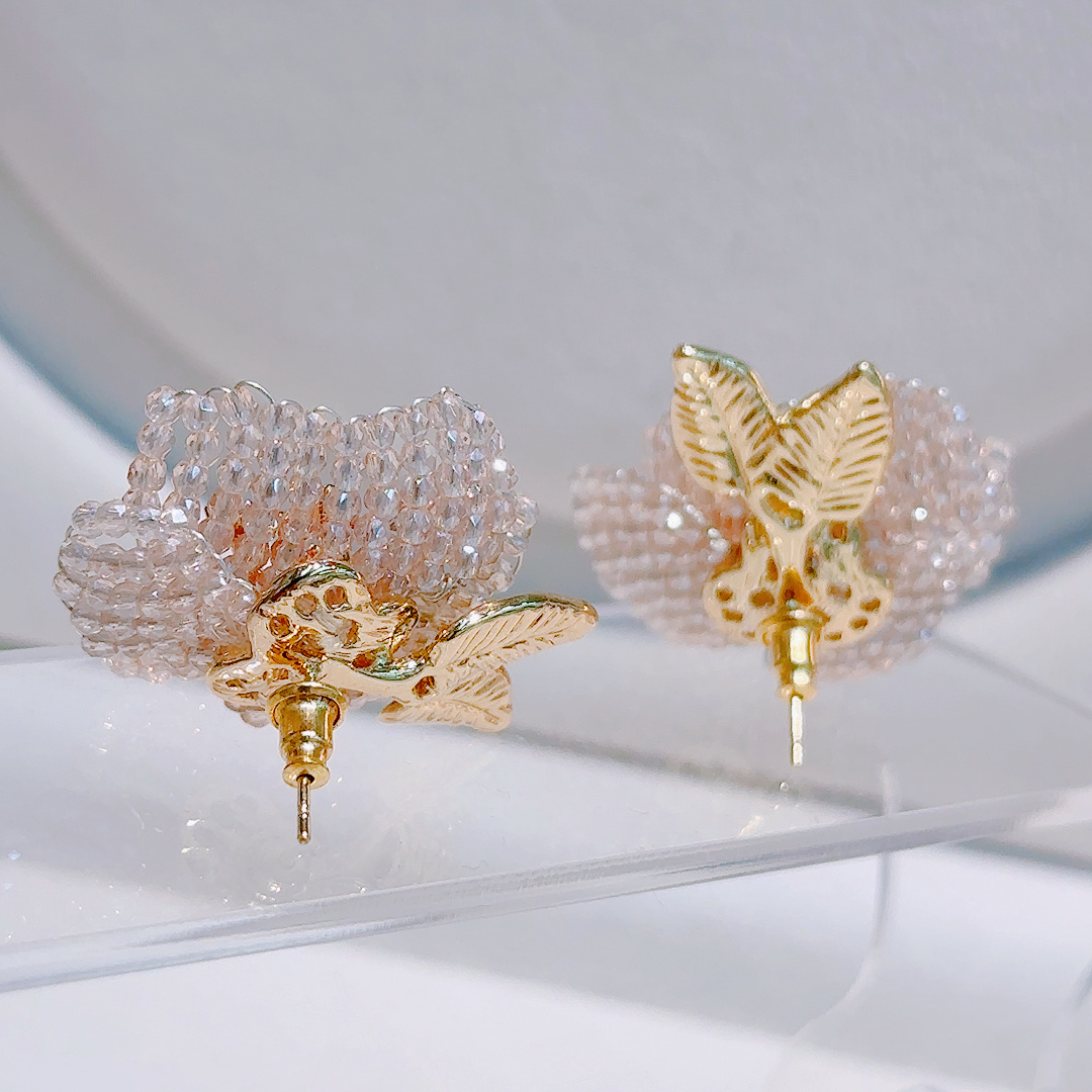 Ear studs, crystal gold-plated jewelry clips, jewelry