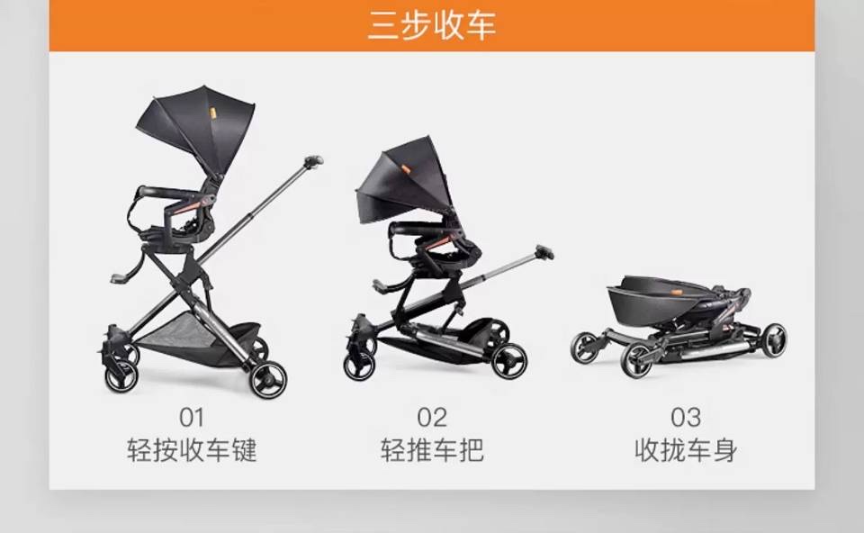 The baby stroller is lightweight and foldable for easy travel. It can be used for sitting or lying down and has a four-wheel sun protection cover. It is a perfect stroller for walking babies detail image 3