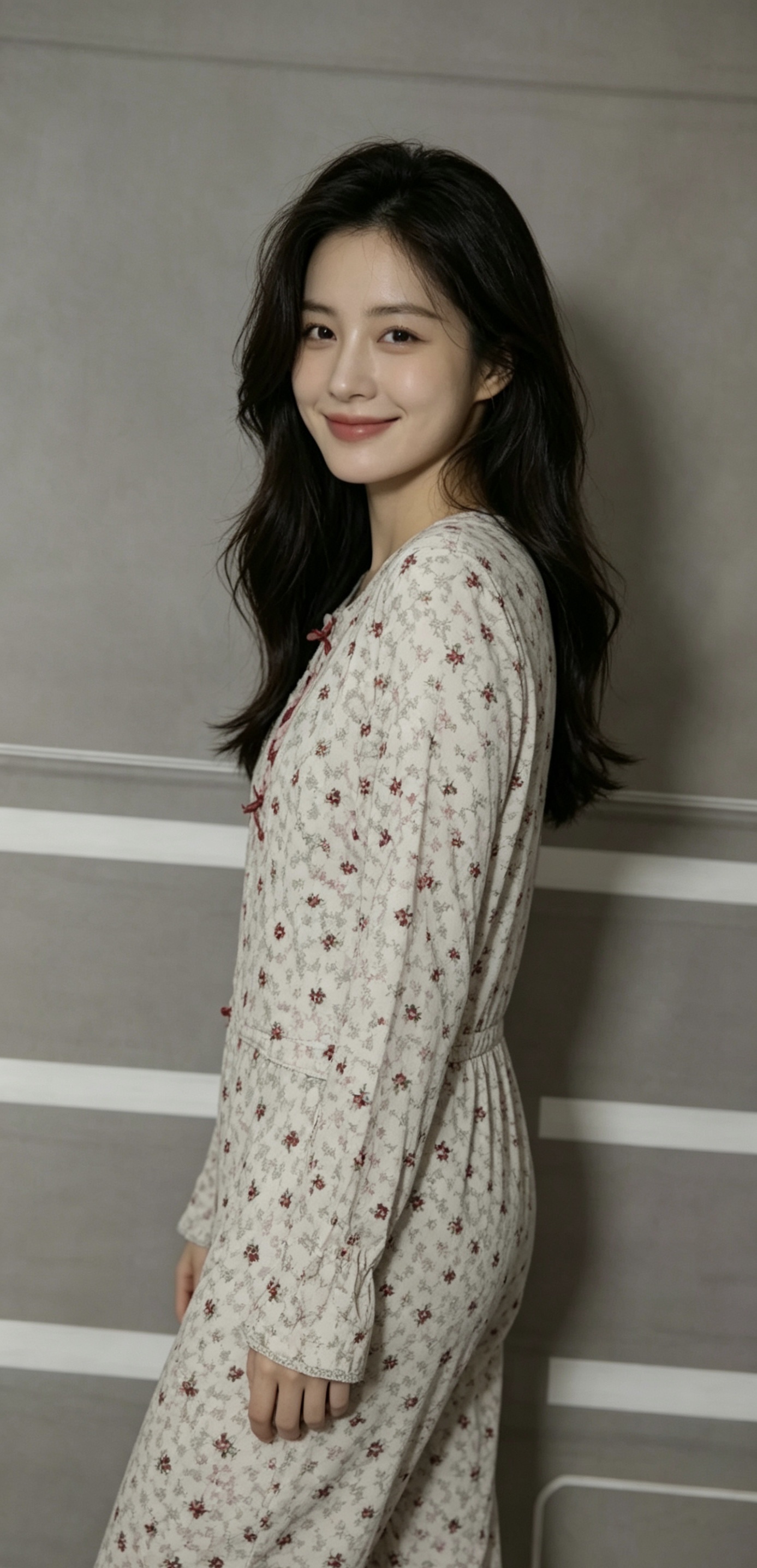 法式少女蕾丝花边拼接碎花长袖睡衣女春秋新款家居服长裤套装详情图4