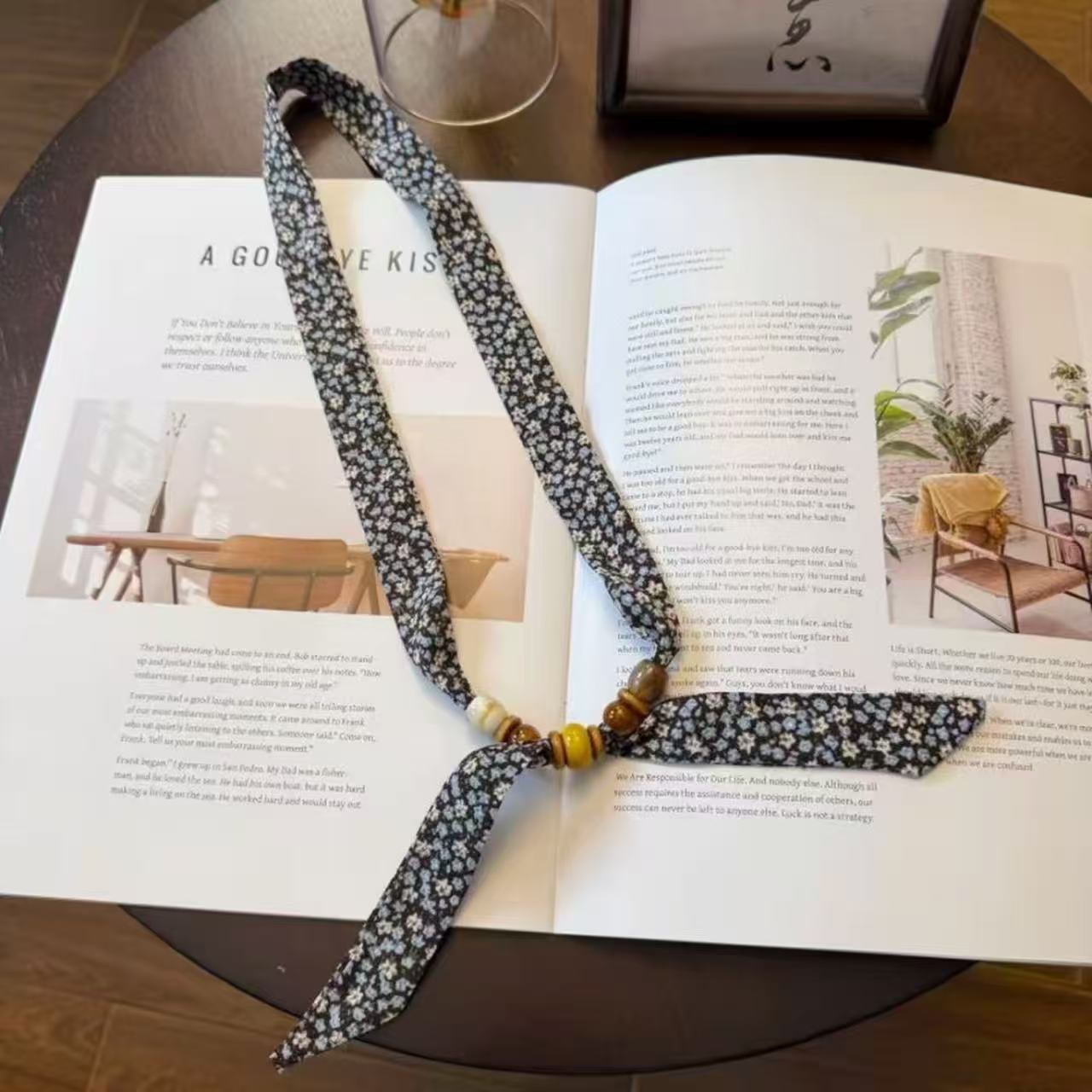 Hot-selling ZZMS026# Vitality Bead beaded Scarf. Retro long ribbon beaded detail image 15