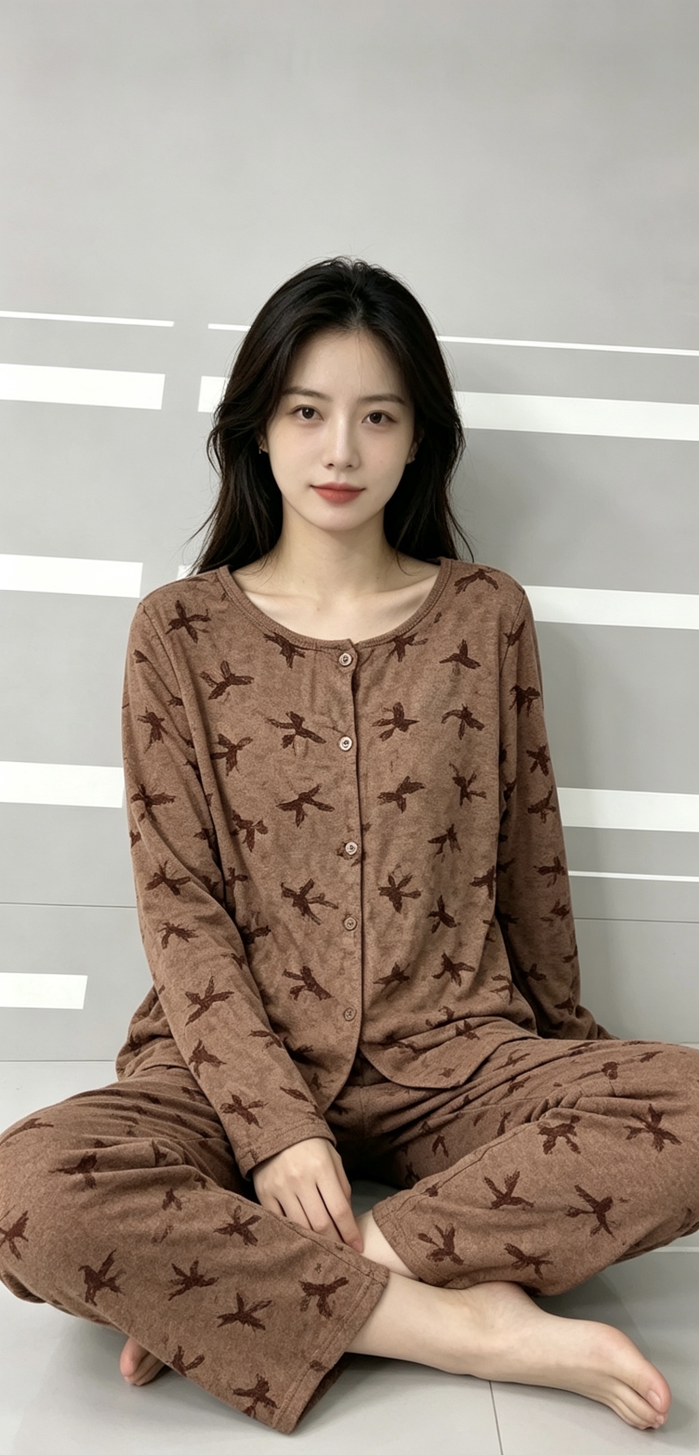 超柔软女式春秋长袖睡衣时尚秋季家居套装详情图1