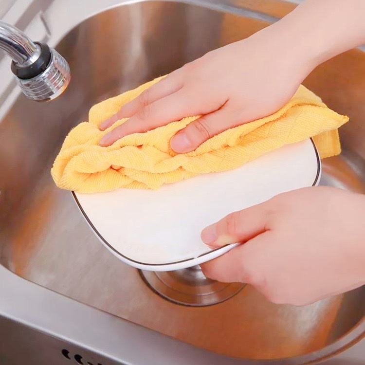 Wholesale kitchen cleaning cloths with ultra-fine fiber polyester-nylon composite glossy grid mirror polishing that do not shed fibers when cleaned detail image 3