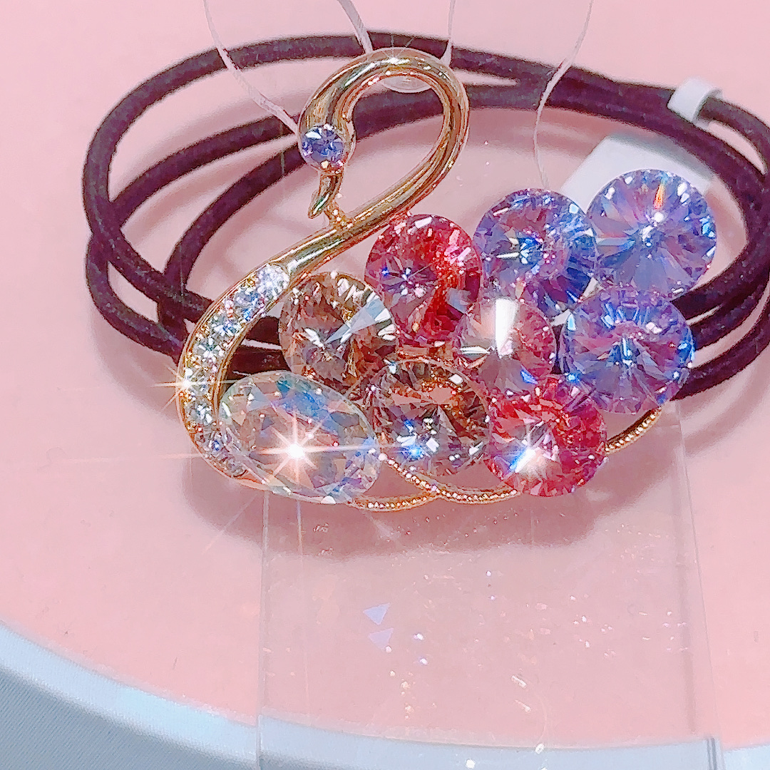 Swan Austrian Swarovski crystal gold-plated jewelry clip jewelry detail image 4