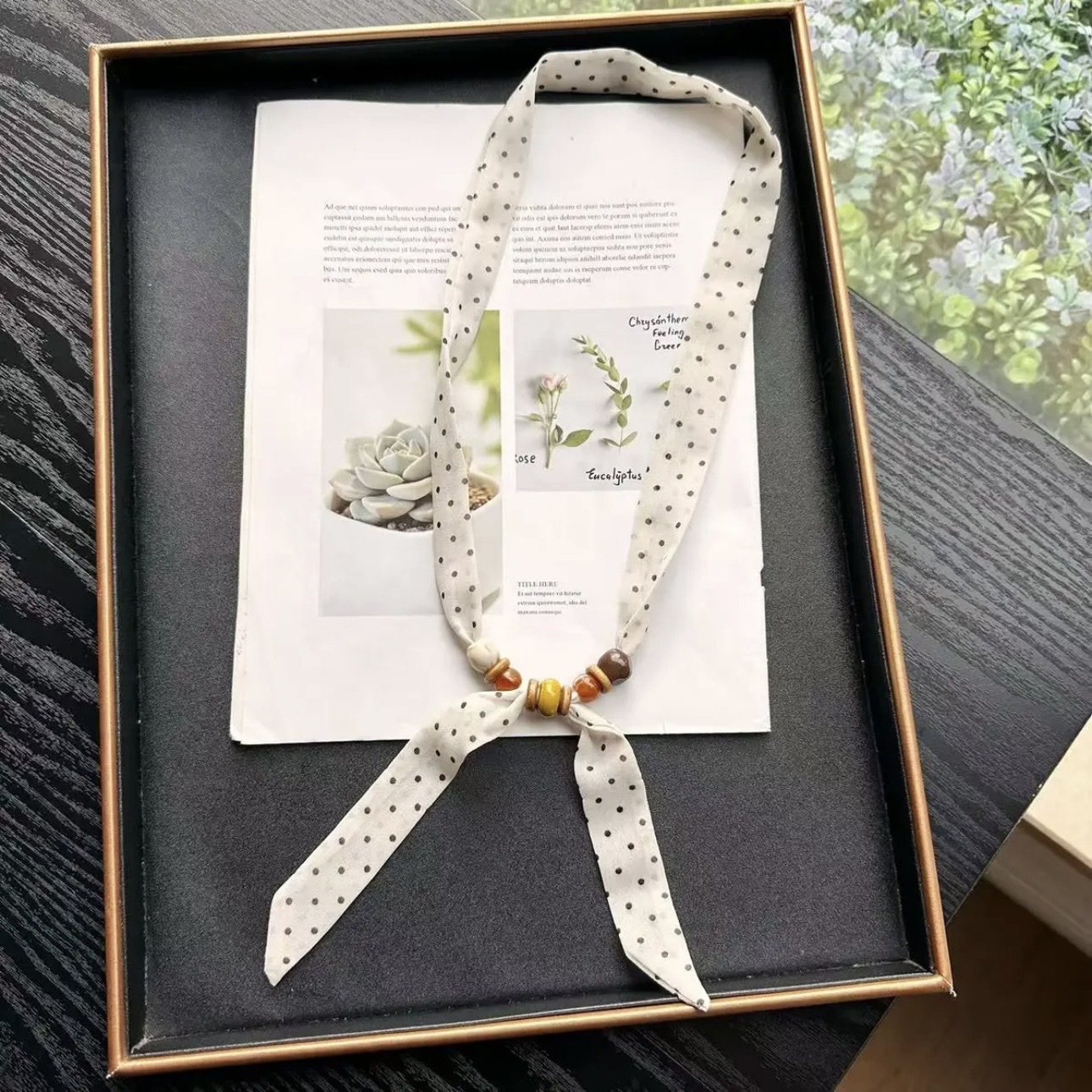 Hot-selling ZZMS026# Vitality Bead beaded Scarf. Retro long ribbon beaded detail image 7