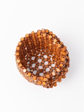 Retro European and American pure hand-woven beaded wooden beads women's hand shoulder, large capacity, casual and trendy detail image 4