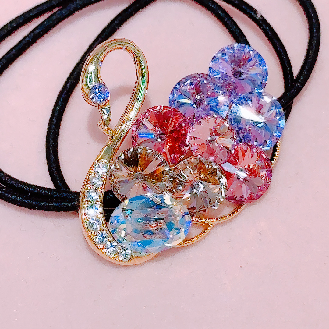 Swan Austrian Swarovski crystal gold-plated jewelry clip jewelry detail image 2
