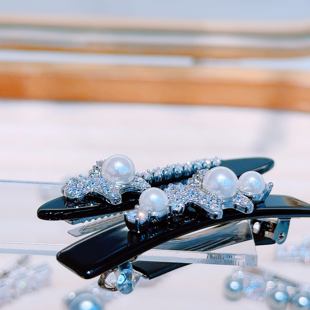 Pearl ➕ Czech diamond ➕ gold-plated jewelry clip jewelry detail image 5