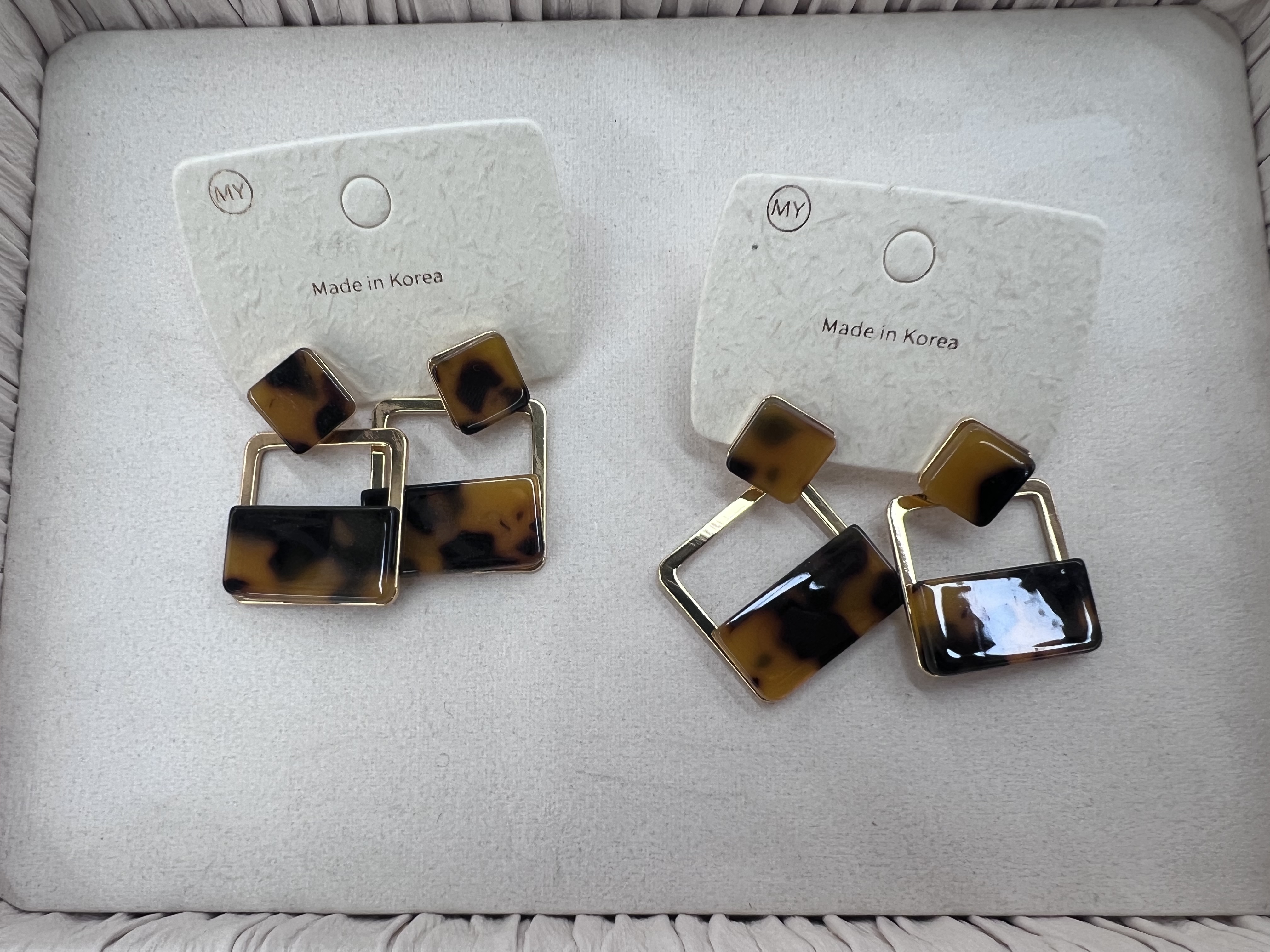 米珠编织水晶耳环女式时尚饰品简约设计感耳饰产品图