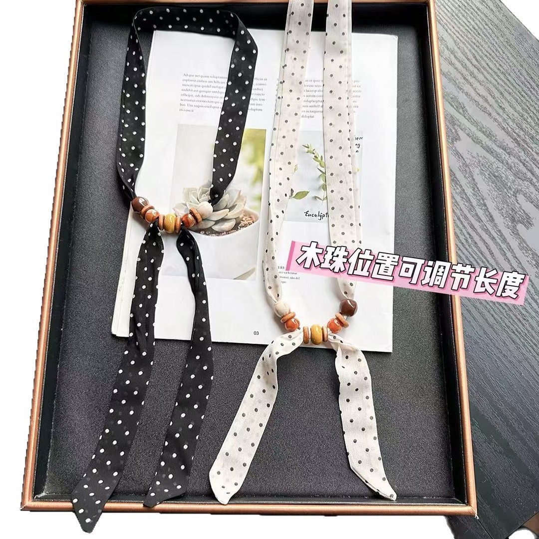 Hot-selling ZZMS026# Vitality Bead beaded Scarf. Retro long ribbon beaded detail image 10