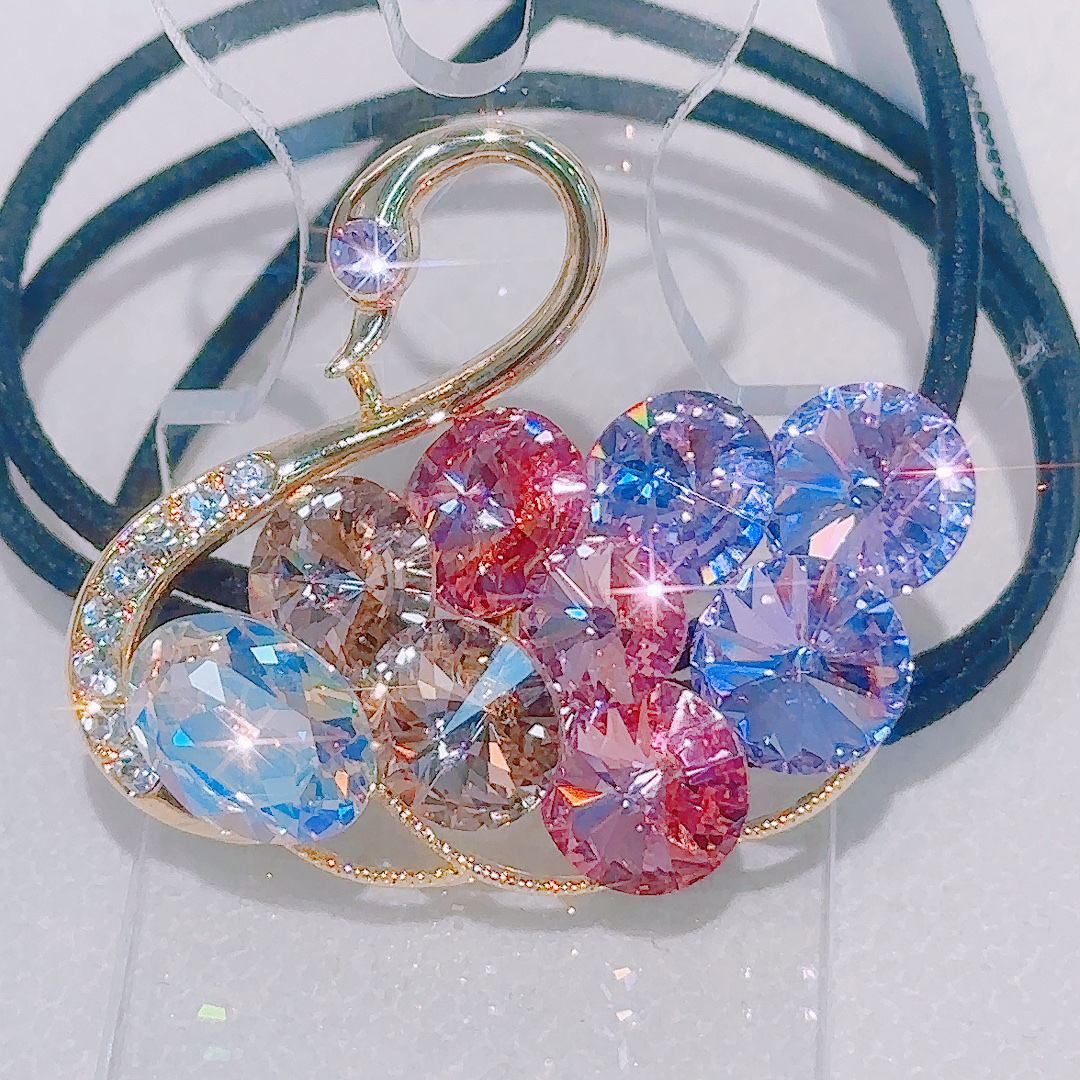 Swan Austrian Swarovski crystal gold-plated jewelry clip jewelry detail image 5