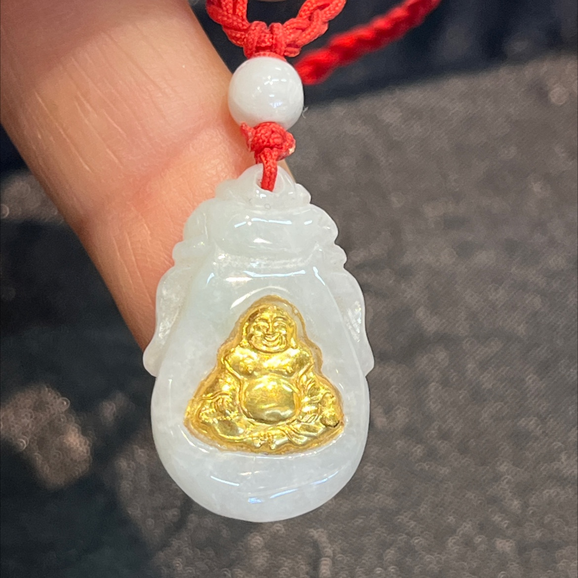 翡翠足金贴金 翡翠玉佛 天然珠宝玉石饰品吊坠挂件