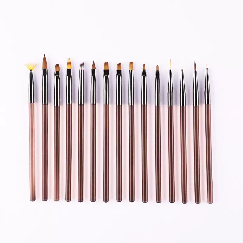 Tea-colored nail art pen set, color painting flower drawstring pen, phototherapy pen, autumn chrysanthemum shading tool brush Application Scenario