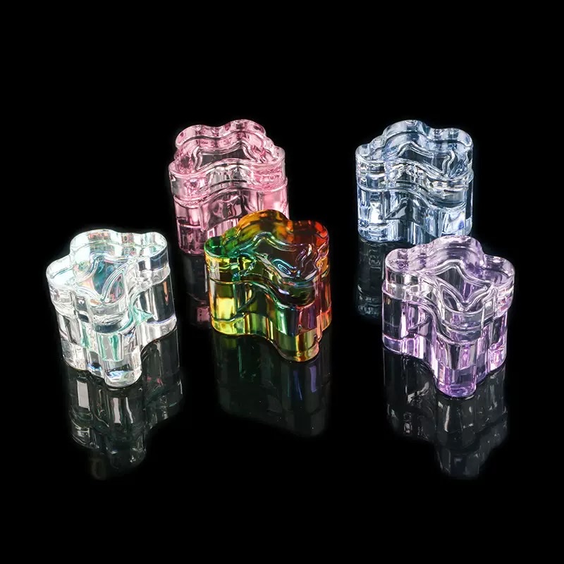 Nail art glass crystal cup with lid, straight octagonal hexagonal crystal cup, special nail art octagonal cup for crystal liquid Application Scenario