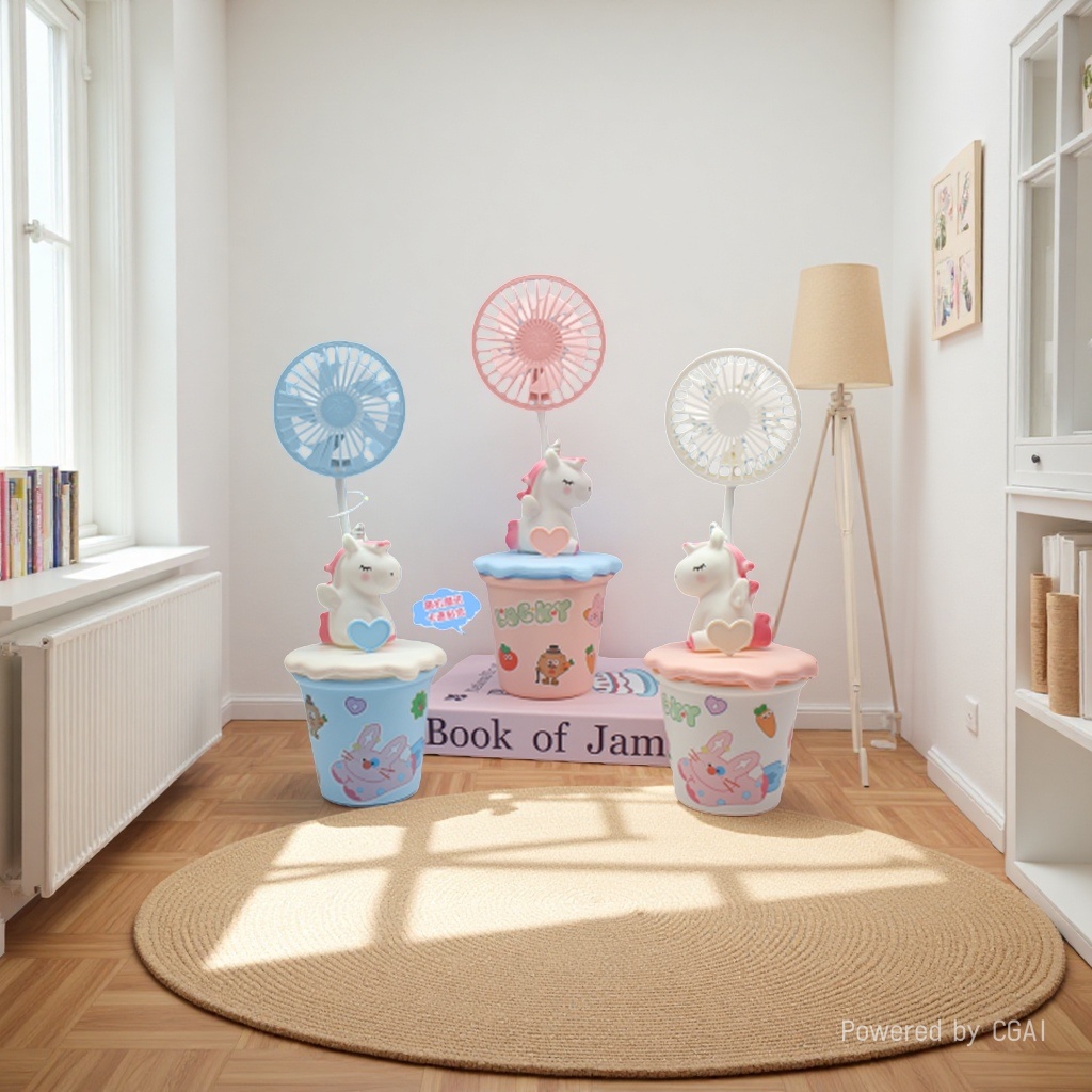 Wholesale and customization of 2026 new desktop cup Small Fan USB charging summer gift large wind power fan Item Picture