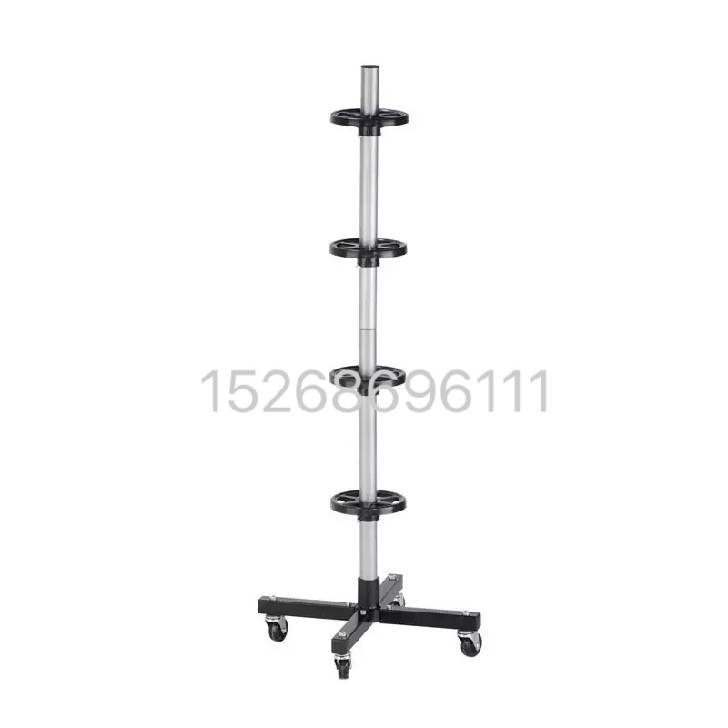 Tire support, tire support, four tire safety support, wheeled tire placement rack, cross tire display rack Specification image