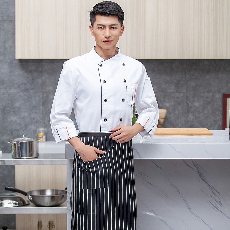 Red short-sleeved chef's uniform, breathable for men in summer, kitchen, cafeteria, and back kitchen work clothes, as well as work clothes for restaurants and hot pot restaurants Item Picture