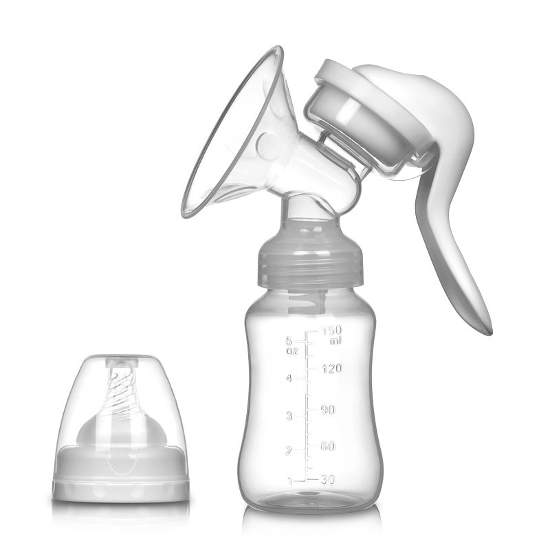 英文包装手动吸奶器孕产妇用品硅胶挤奶器拔奶催乳Breast pump白底实物图