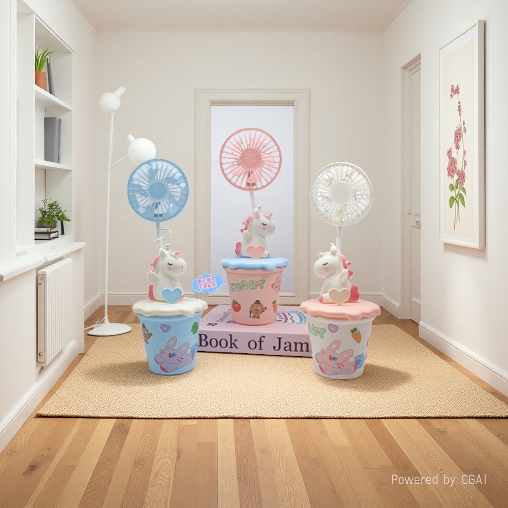 Wholesale and customization of 2026 new desktop cup Small Fan USB charging summer gift large wind power fan Specification image
