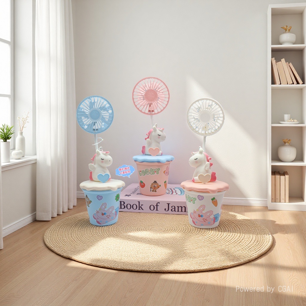 Wholesale and customization of 2026 new desktop cup Small Fan USB charging summer gift large wind power fan details Picture