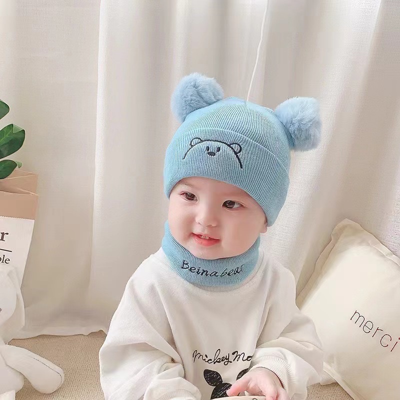 Cute woolen knitted caps for boys and girls aged 0-3, thin and warm windproof caps for infants and children in autumn and winter Application Scenario