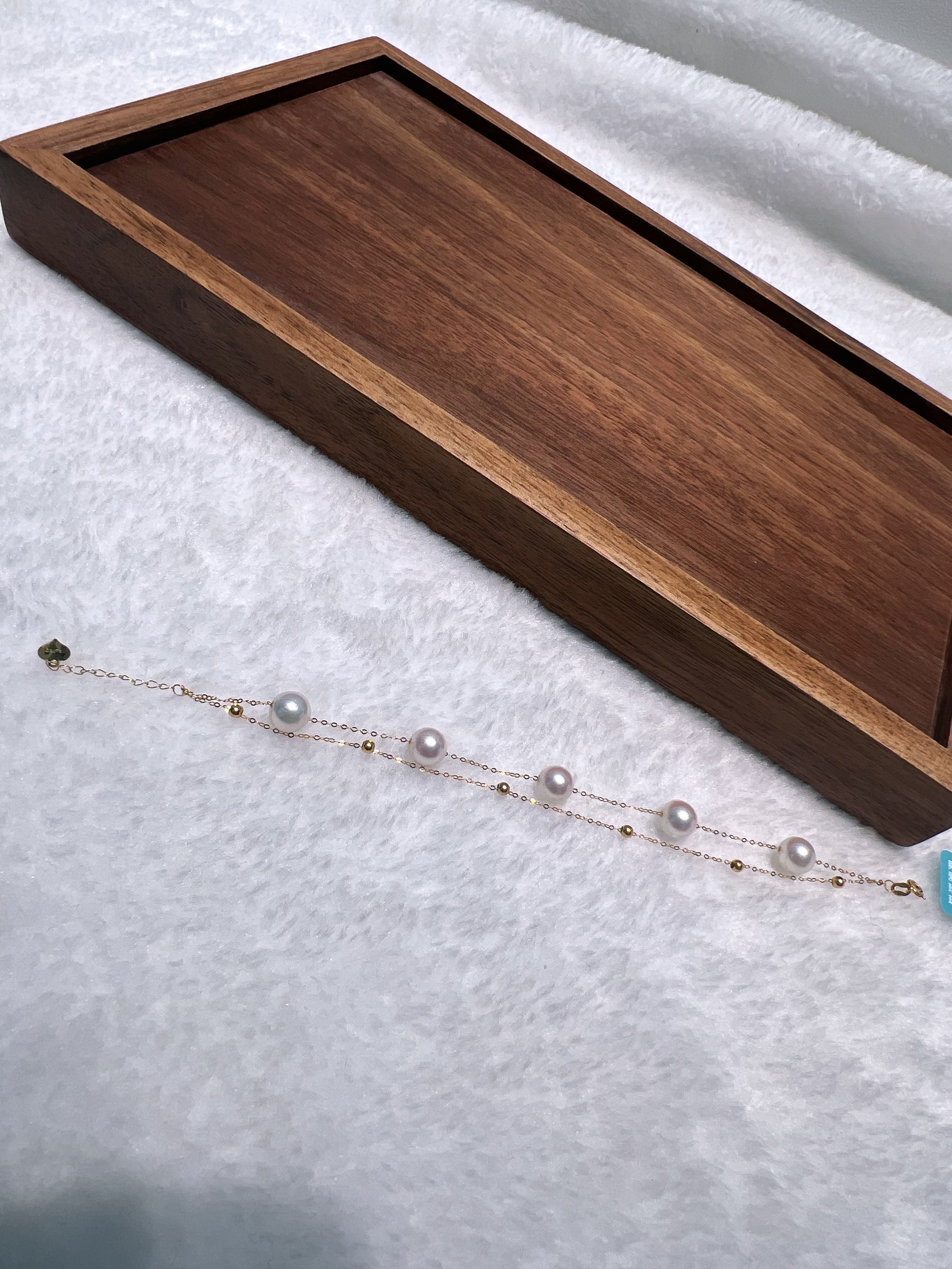 18k gold natural seawater pearl bracelet, Shun Ai Natural pearl
