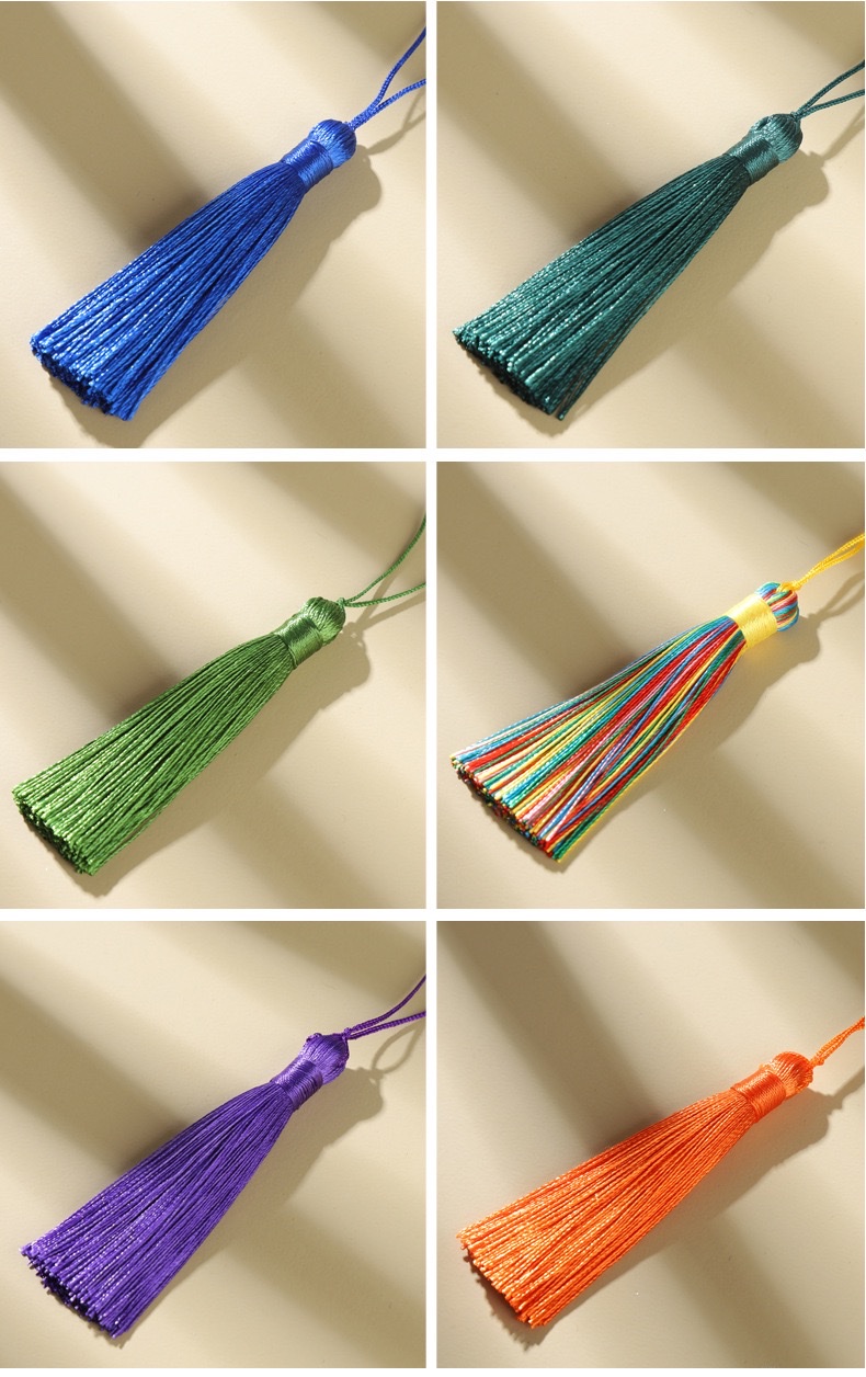 8 cm polyester tassel tassels, Chinese-style bookmarks, clothing pendant accessories, decorative pendant accessories, large quantity wholesale detail image 5