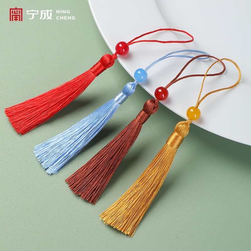 Tassel small pendant, 7 cm, beaded, ancient-style retro bookmark, tassel decoration, hanging accessory, pendant, wholesale