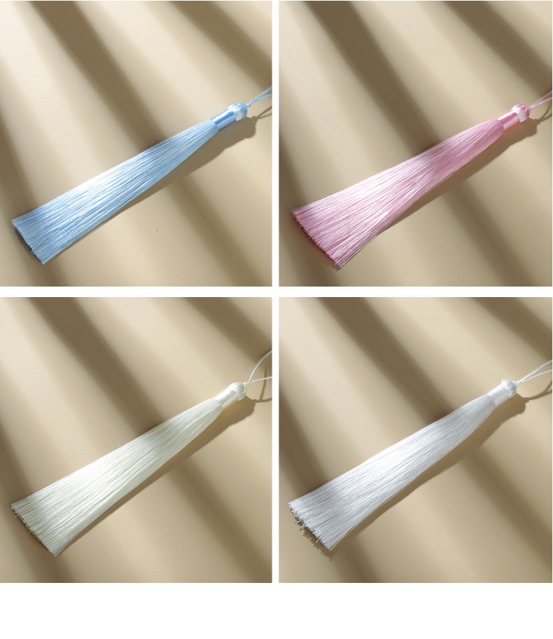 Wholesale of 12-centimeter-long tassel small pendant, ancient-style cheongsam and Hanfu clothing accessories, car pendants and bookmarks detail image 7