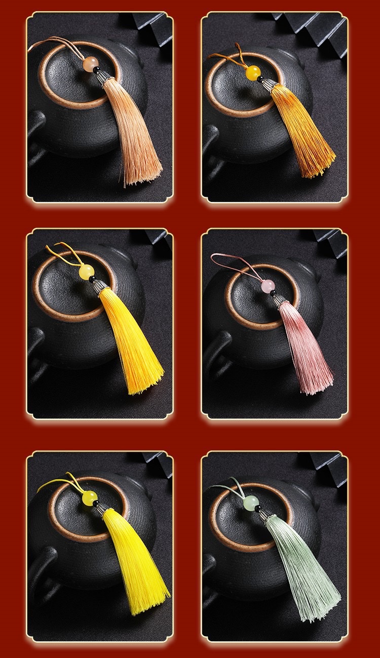 Cap tassel, small tassel, bookmark sachet, Hanfu tassel, fan pendant, gift box, mobile phone pendant, sachet, beaded tassel detail image 17