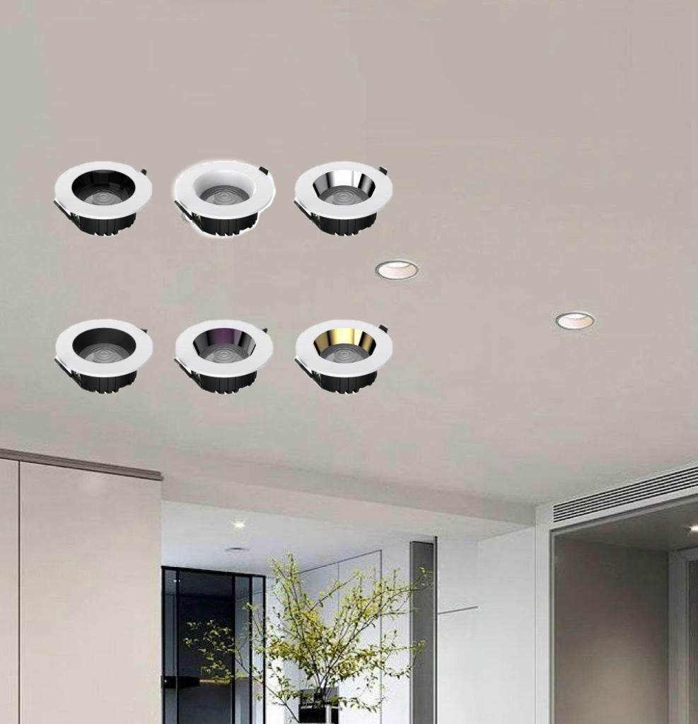 SXL  宽边嵌入式led筒灯开孔9公分75mm家用防眩护眼工程无边框天花孔灯