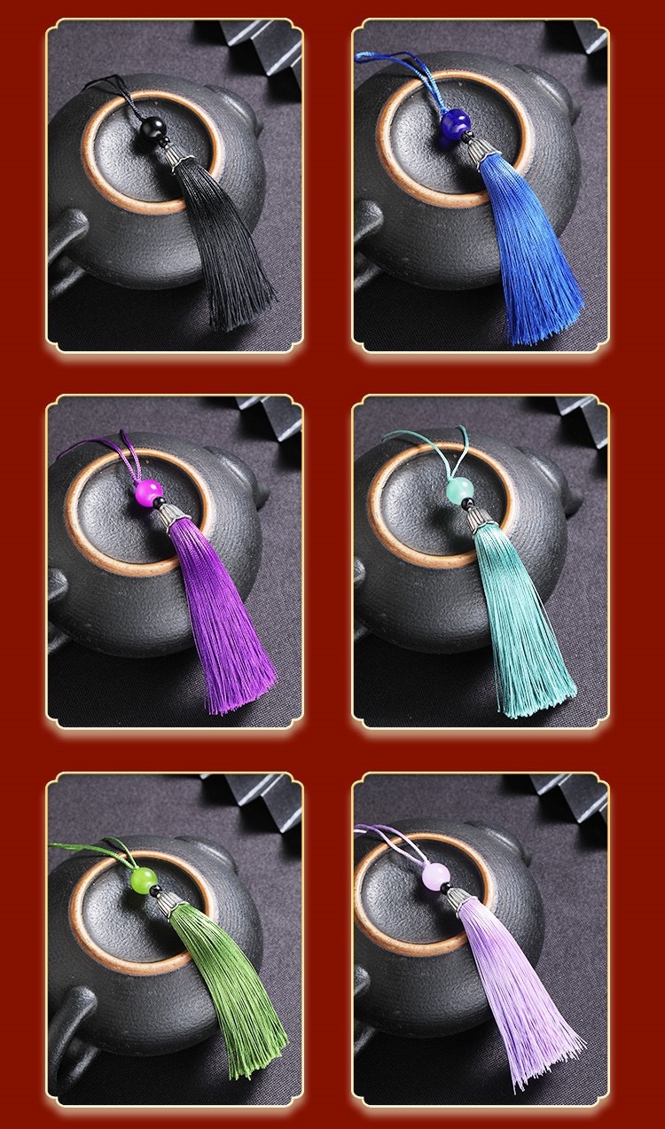 Cap tassel, small tassel, bookmark sachet, Hanfu tassel, fan pendant, gift box, mobile phone pendant, sachet, beaded tassel detail image 15
