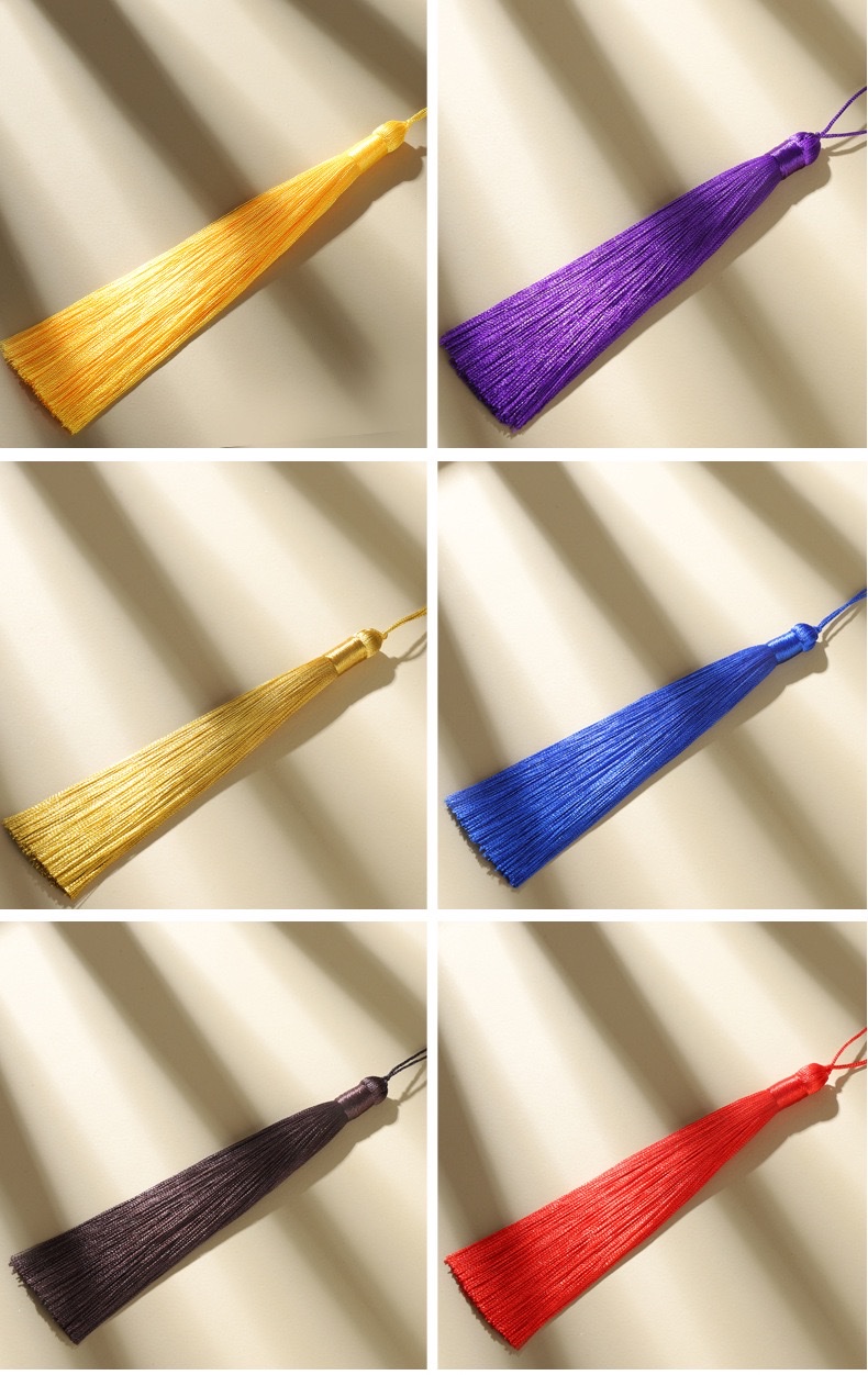 Wholesale of 12-centimeter-long tassel small pendant, ancient-style cheongsam and Hanfu clothing accessories, car pendants and bookmarks detail image 5