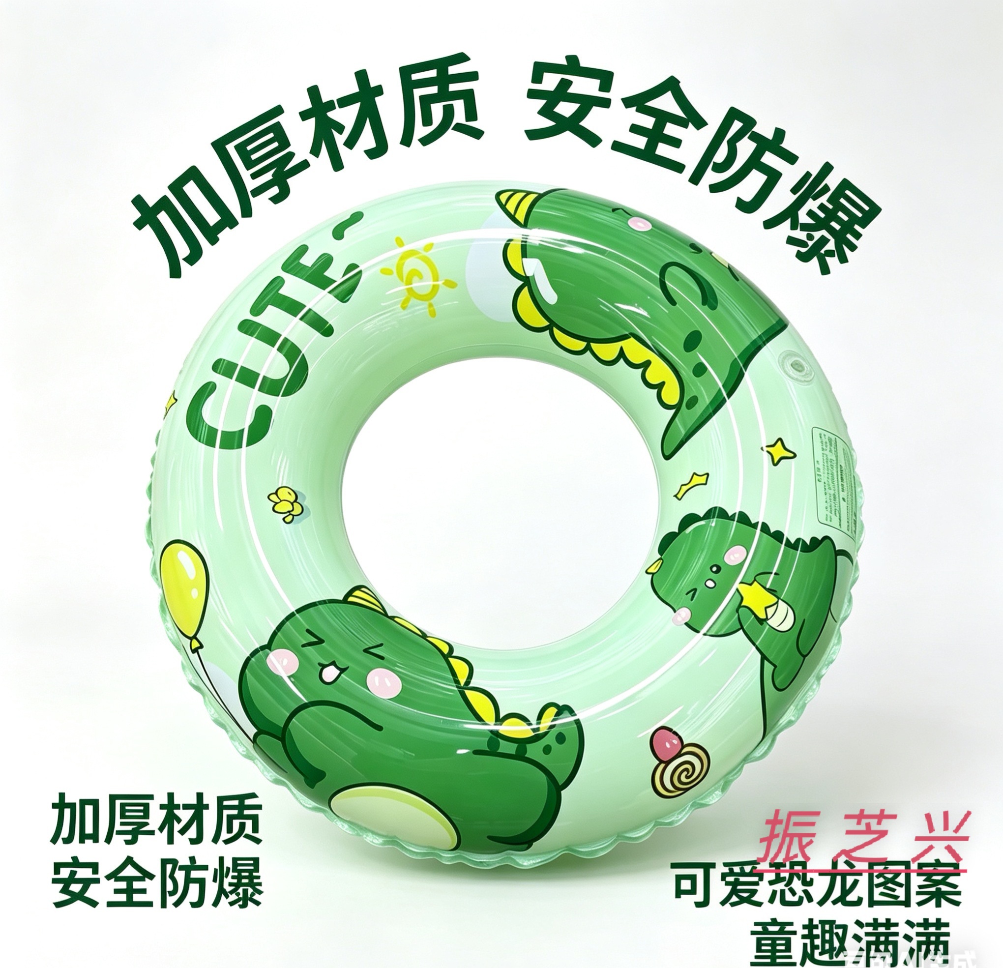 儿童卡通充气游泳圈 儿童腋下圈  充气玩具 小奶龙泳圈游泳用品详情图6