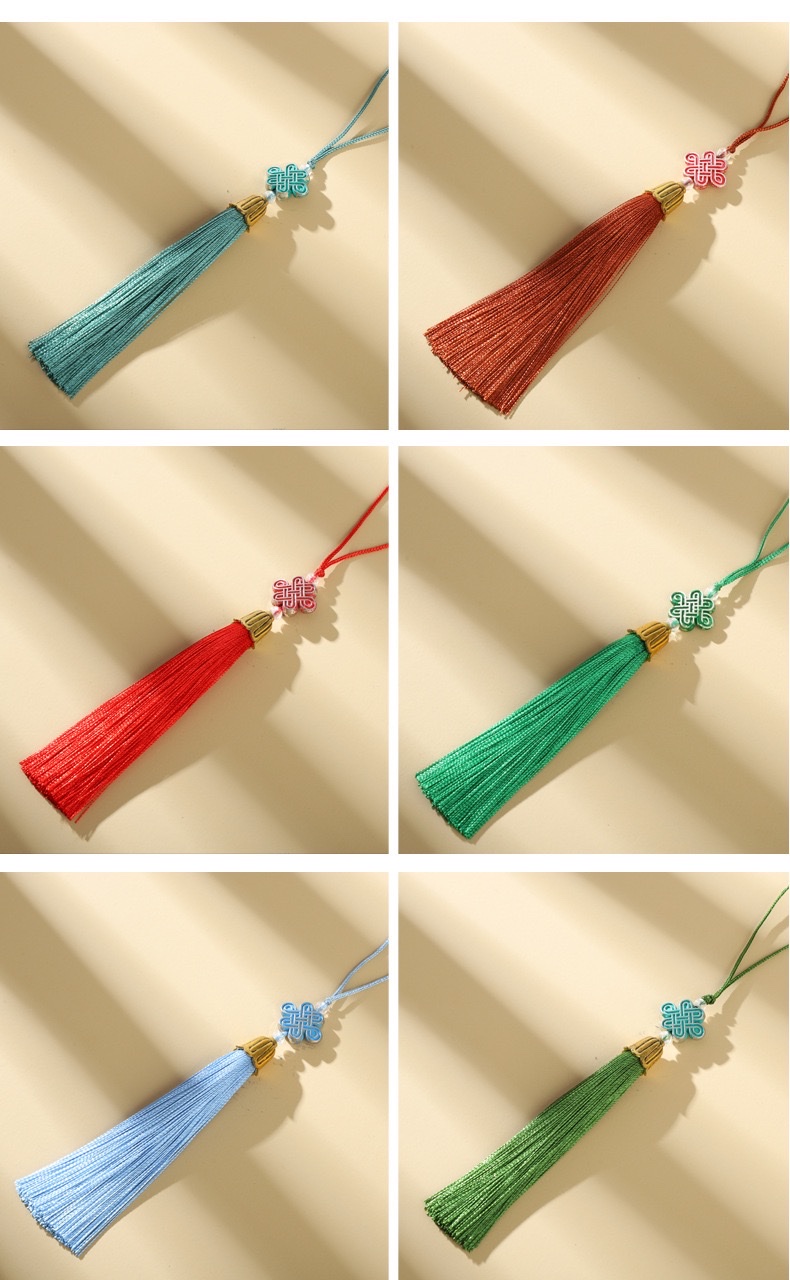 Exquisite knot, retro tassel, Chinese knot, small tassel, bookmark, sachet, tassel, fan pendant, gift box, mobile phone pendant detail image 7