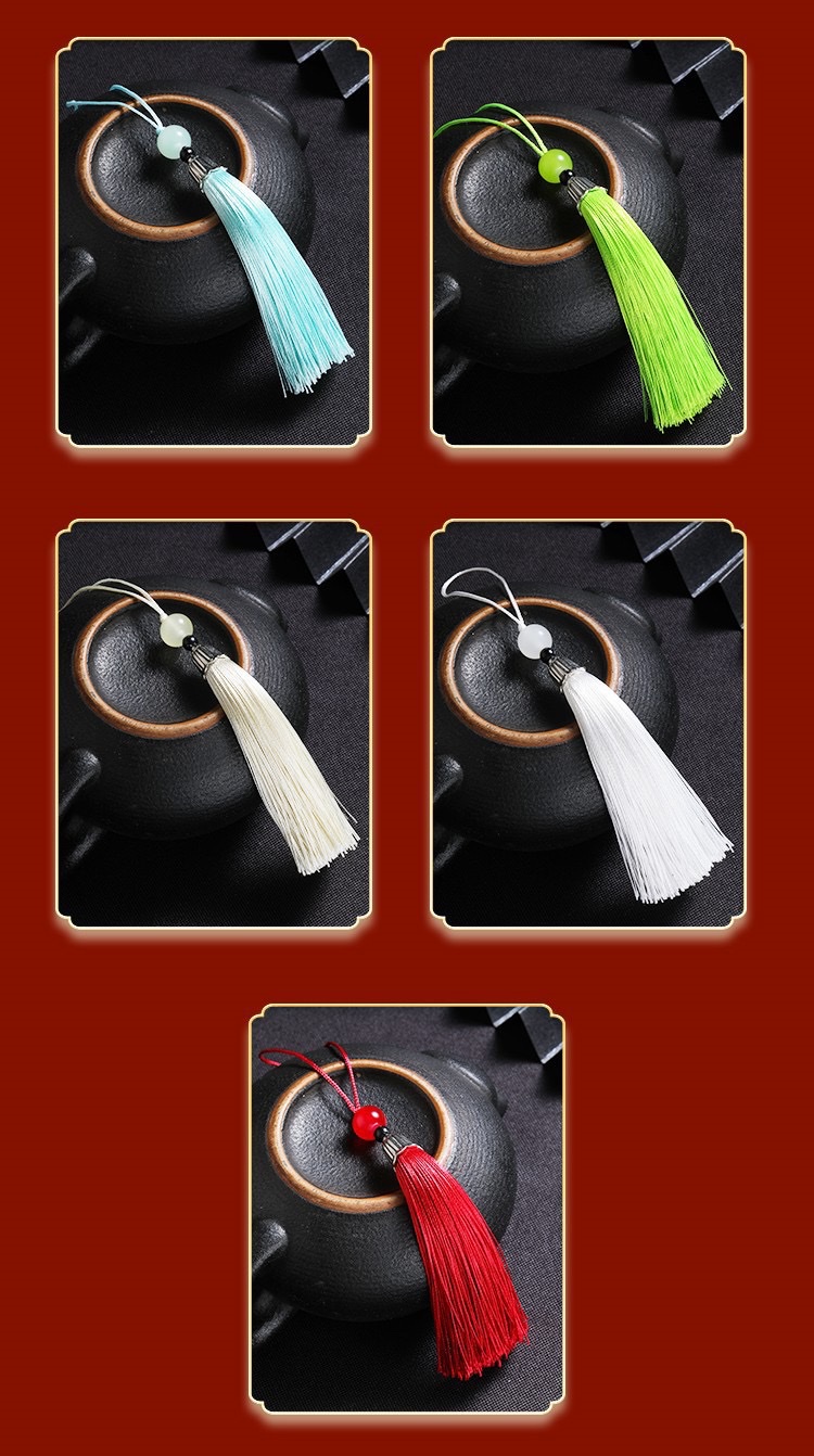 Cap tassel, small tassel, bookmark sachet, Hanfu tassel, fan pendant, gift box, mobile phone pendant, sachet, beaded tassel detail image 19