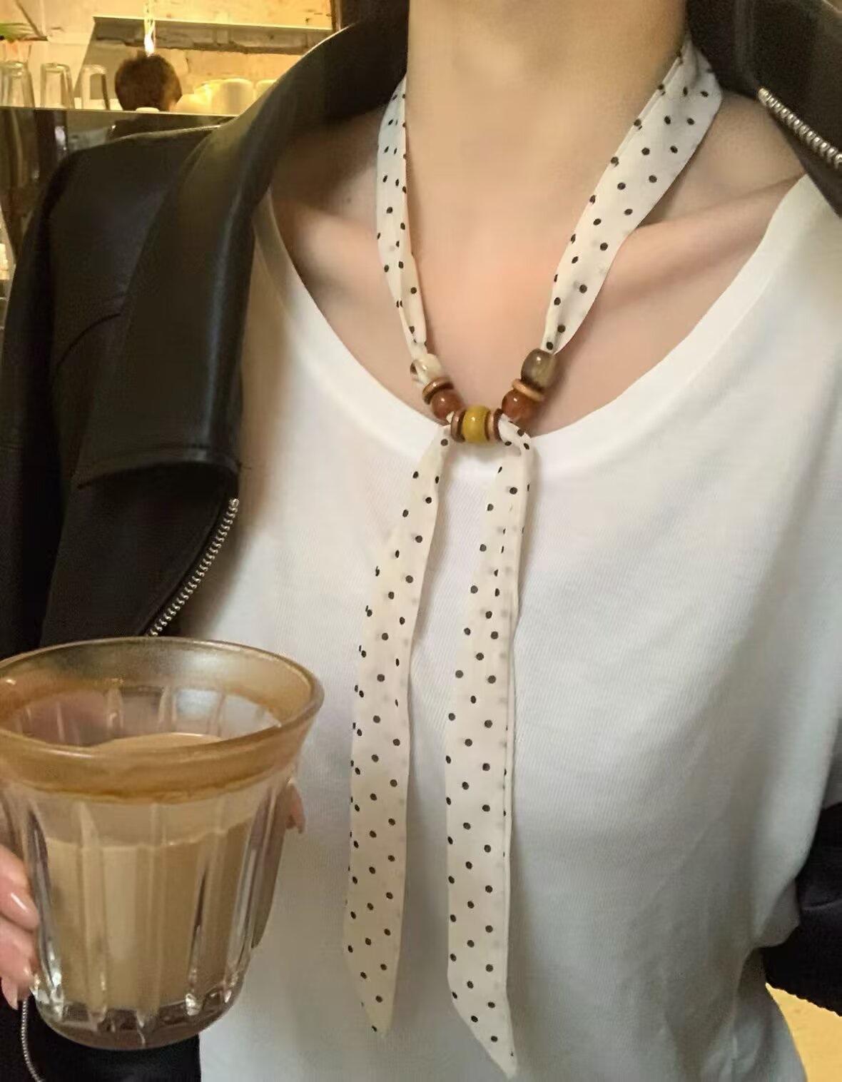 Hot seller 🔥 multi-functional beaded silk scarf chain ZZTY045# need more new styles ask me for pictures, welcome to purchase details Picture