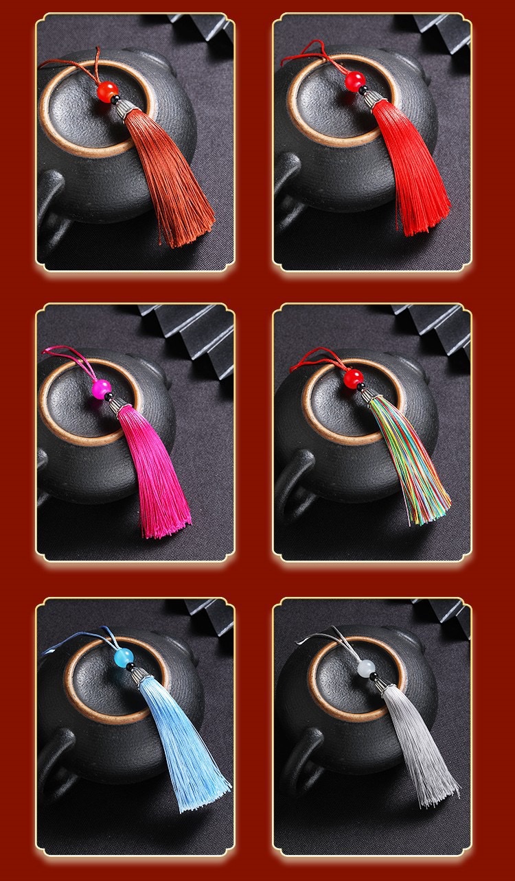 Cap tassel, small tassel, bookmark sachet, Hanfu tassel, fan pendant, gift box, mobile phone pendant, sachet, beaded tassel detail image 16