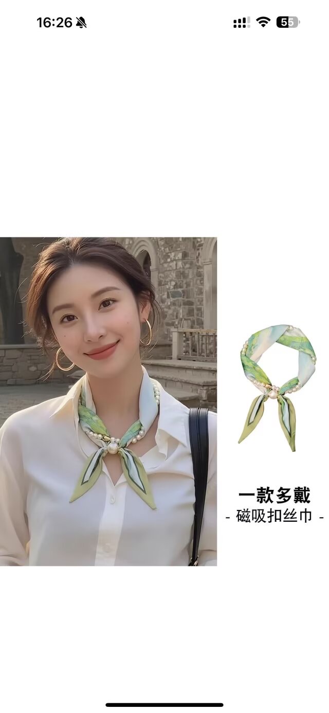 Hot seller 🔥 pearl magnetic clasp double corner towel ZZTY043# need more new styles ask me for pictures, 06# glass beads 06#, 05# plastic beads; [Handshake