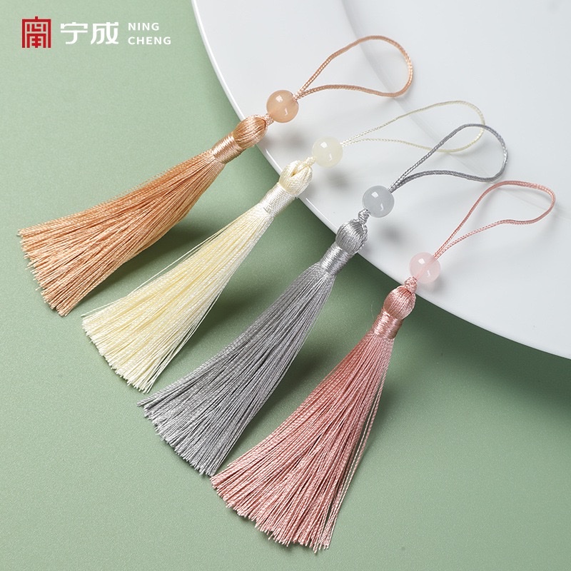 Tassel small pendant, 7 cm, beaded, ancient-style retro bookmark, tassel decoration, hanging accessory, pendant, wholesale Specification image