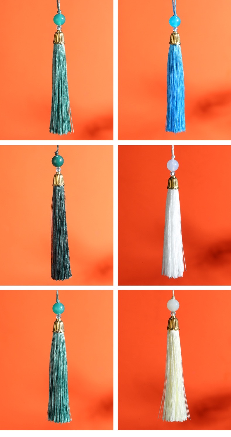 New products: Chinese knot tassel small pendant bookmark sachet, Hanfu tassel fan pendant Gift box, mobile phone pendant, sachet detail image 6