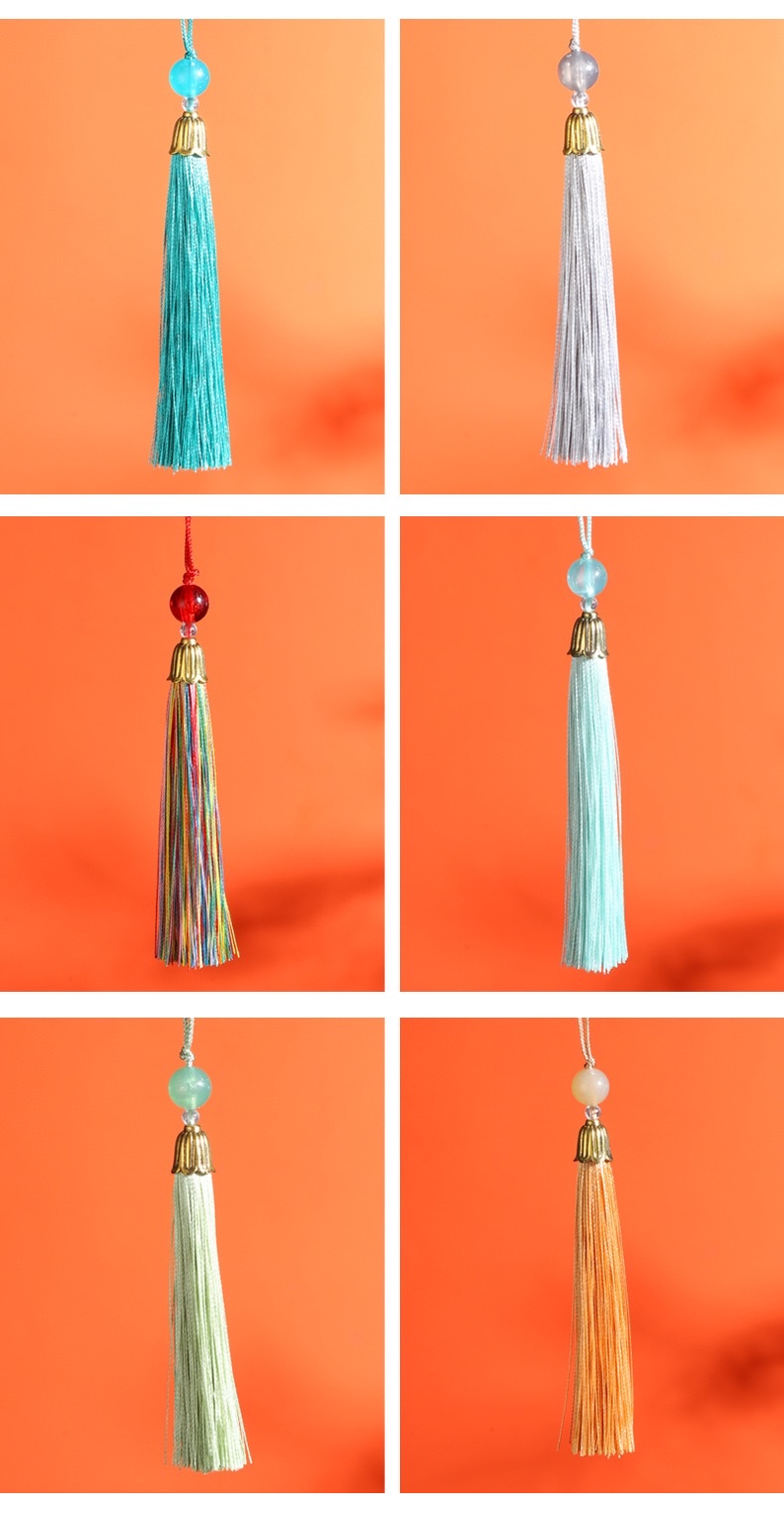 New products: Chinese knot tassel small pendant bookmark sachet, Hanfu tassel fan pendant Gift box, mobile phone pendant, sachet detail image 8
